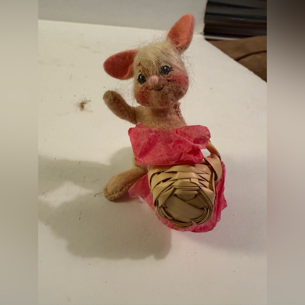 Cute Plush Bunny with Basket Annalee